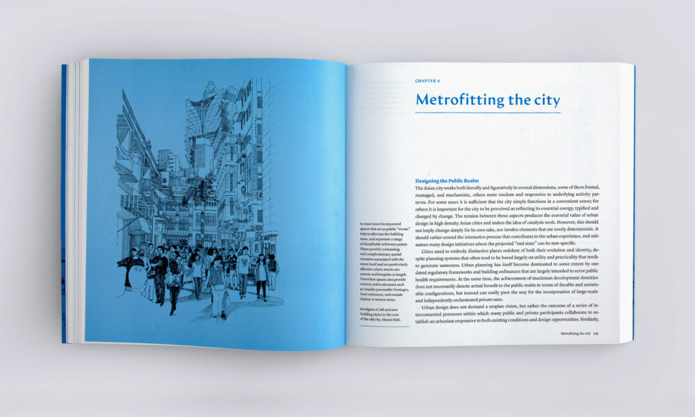 Writings on the Asian City book spread. Design by Pablo Mandel.